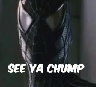 👏 Spider-Man SEE YA CHUMP spider-man, marvel, movie, superhero, black suit, chump telegram sticker