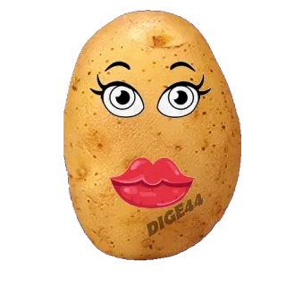 😍 DIGE44 kentang, kartun, mata, bibir, lucu, wajah telegram sticker