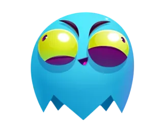 😖 duch, niebieski, kreskówka, oczy, postać telegram sticker