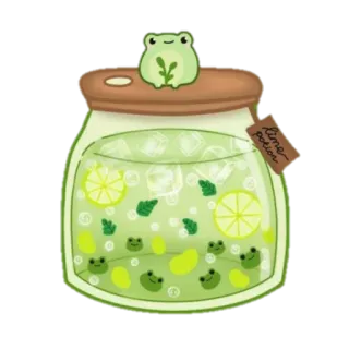 🐸 Lime Potion frog, potion, lime, drink, cute, jar telegram sticker