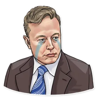 😭 Elon Musk elon musk, smutny, płacz, mem, portret telegram sticker