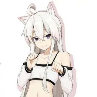 😸 Anime, Garota gato, Kemonomimi, Fofo, Mangá telegram sticker