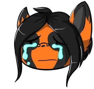 😢 weinen, traurig, tränen, furry, emotion, tier telegram sticker