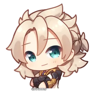 😏 Albedo Genshin Impact @HAWKS anime, character, albedo, genshin impact, video game telegram sticker