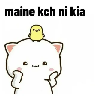 🤷 maine kch ni kia 猫, ひよこ, かわいい, 動物, カワイイ, アニメ whatsapp sticker