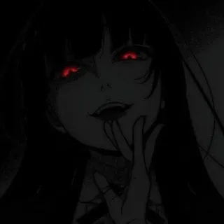 ✨ アニメ, ダーク, ゴシック, 女性, 赤い目, ホラー telegram sticker