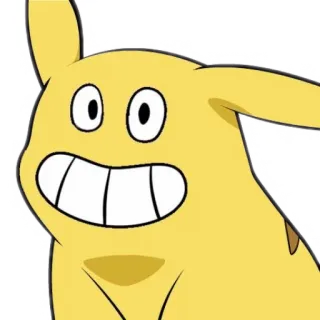 😁 Pikachu ปิกาจู, โปเกมอน, การ์ตูน, สีเหลือง, ยิ้ม, ตลก telegram sticker