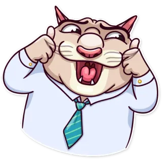 👍 kucing, kantor, bisnis, kartun, hewan, dasi, seru whatsapp sticker