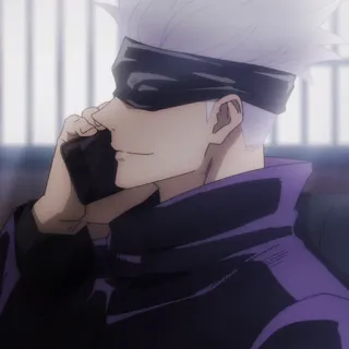 🤍 Satoru Gojo Jujutsu Kaisen anime, manga, gojo, satoru, blindfold, purple telegram sticker