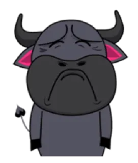 😢 Hoạt hình, Buồn, Bò đực, Trâu, Động vật, Dễ thương telegram sticker