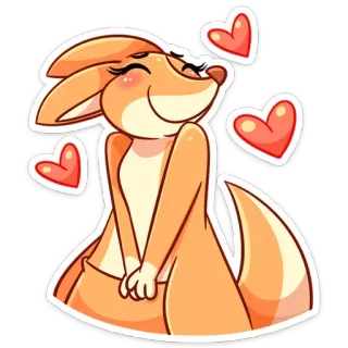 💕 kangaroo, animal, hearts, cute, love, cartoon telegram sticker