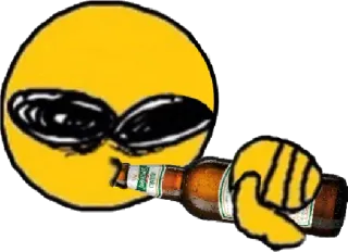 🥃 Emoji, Bêbado, Cerveja, Bebendo, Óculos de sol whatsapp sticker