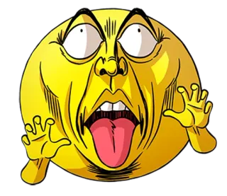 👻 Emoji, Khuôn mặt, Biểu cảm, Ghê tởm, Màu vàng, Phim hoạt hình telegram sticker