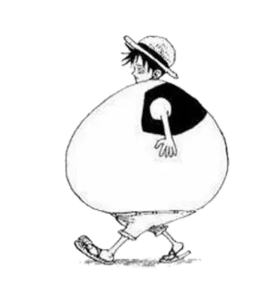 😋 Luffy One Piece luffy, one piece, animé, manga, dessin animé, personnage, drôle, humour telegram sticker