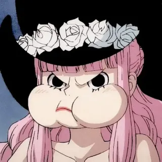 🌸 Charlotte Linlin One Piece Anime, One Piece, Charlotte Linlin, Big Mom, enojado/a, molesto/a, haciendo pucheros whatsapp sticker