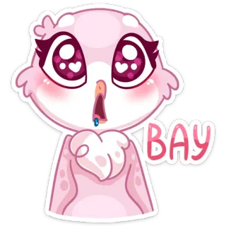 😮 BAY наклейка, милый, мультфильм, персонаж, птица telegram sticker