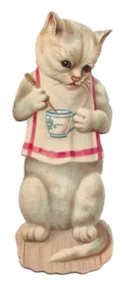 ☕️ gatto, gattino, tè, vintage, antropomorfo whatsapp sticker