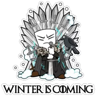 😣 Game of Thrones WINTER IS COMING game of thrones, winter is coming, eiserner thron, fantasy, schwert, krähe, serie, aufkleber whatsapp sticker