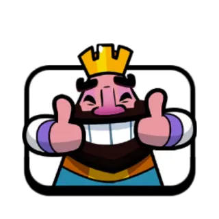👍 King Clash Royale king, clash royale, mobile game, thumbs up, happy telegram sticker