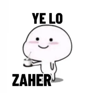 😂 YE LO
ZAHER mignon, boisson, personnage, dessin animé, mème telegram sticker