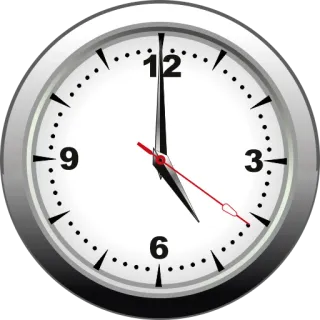 🕔 clock, time, hour, minutes, second, wall clock, analog telegram sticker