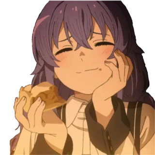🍔 Anime, Cô gái, Dễ thương, Ăn uống, Vui vẻ telegram sticker
