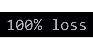 👠 100% loss verlies, mislukking, percentage, zwart, tekst telegram sticker