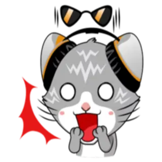 😱 gato, dibujo animado, anime, pegatina whatsapp sticker