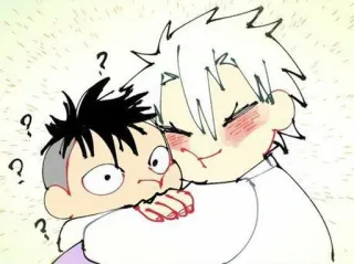 ❤ anime, abbraccio, cartoni animati, personaggi telegram sticker