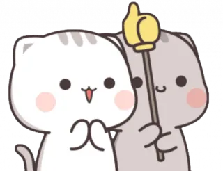👍 kat, schattig, sticker, dieren, cartoon telegram sticker