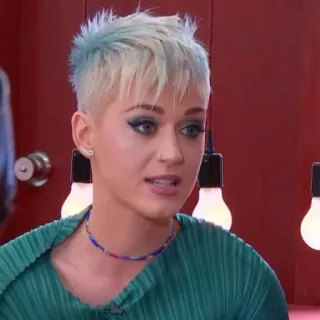 🍪 Katy Perry 케이트 페리, 가수, 유명인, 인물 사진, 파란 머리, 여자 telegram sticker