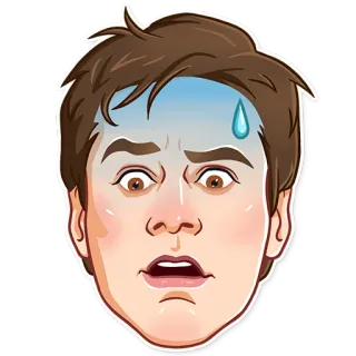 😨 worried, anxious, nervous, sweating, concerned, face, cartoon telegram sticker