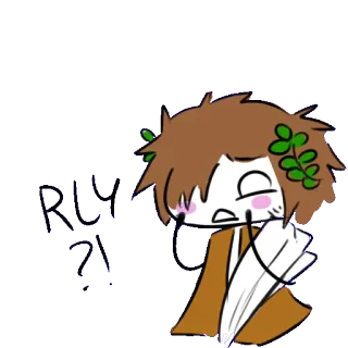 😦 RLY?! การ์ตูน, คำถาม, เครื่องหมายอัศเจรีย์, ตกใจ, ตัวละคร whatsapp sticker