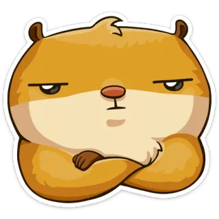 😑 hamster, animal, fofo, desenho animado, roedor, adesivo telegram sticker