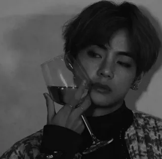 ▪️ person, wine, glass, portrait, black and white telegram sticker