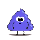 🤮 cocô, emoji, personagem, azul, desenho animado, fofo telegram sticker