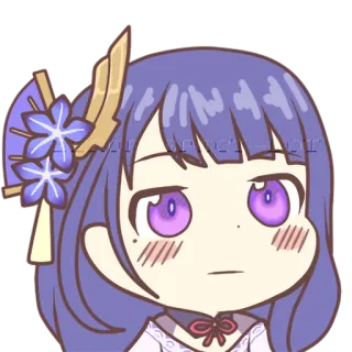 😐 Raiden Shogun Genshin Impact Raiden Shogun, Genshin Impact, Videojuego, Anime, Personaje, Lindo, Pegatina telegram sticker