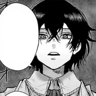 🕸 Anime, Manga, Porträt, Schwarze Haare, Junge, Schockiert telegram sticker