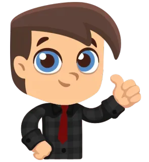 😌 Cartone animato, Pollice in su, Positivo, Uomo, Ragazzo, Gesto whatsapp sticker