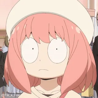 🚫 Anya Forger Spy x Family Anime, Mädchen, rosa Haare, geschockt, Spy x Family telegram sticker