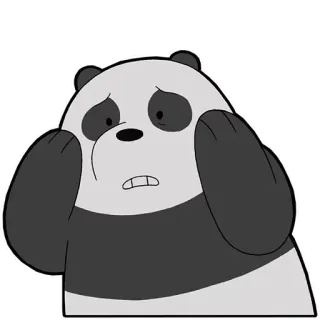 😥 Panda We Bare Bears панда, мы обычные медведи, мультфильм, грустный, расстроенный, милый whatsapp sticker