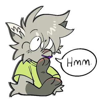 🤔 Hmm. animal, cartoon, thinking, cute, hmm, expression whatsapp sticker