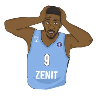 🤯 ZENIT basketball, Zenith, sport, dessin animé, joueur, athlète telegram sticker