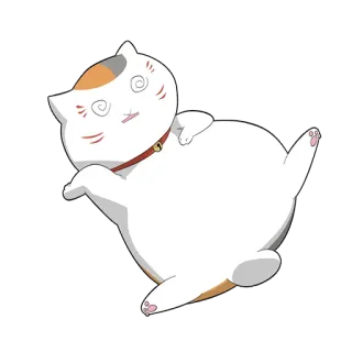 😯 猫, 動物, 漫画, ぽっちゃり, 白, 三毛猫 telegram sticker
