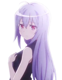 🙂 anime, garota, cabelo roxo, personagem telegram sticker