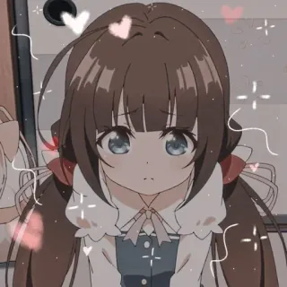 💗 Anime, Chica, Lindo, Dibujos animados, Personaje telegram sticker