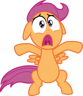 😱 Scootaloo My Little Pony Pony, Cartoon, Verängstigt, Schockiert, Charakter, Ausdruck whatsapp sticker