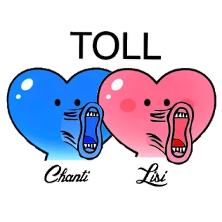 😜 TOLL Herz, Herzen, süß, rosa, blau, Cartoon telegram sticker