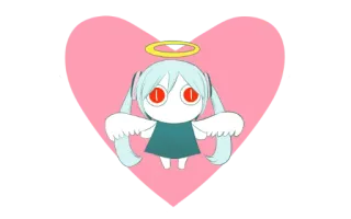 ❤️ 천사, 애니메이션, 귀여운, 하트, 카와이, 날개 telegram sticker