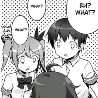 😨 WHAT? EH? WHAT? What is it you're scary 애니메이션, 만화, 혼란스러움, 놀람 telegram sticker